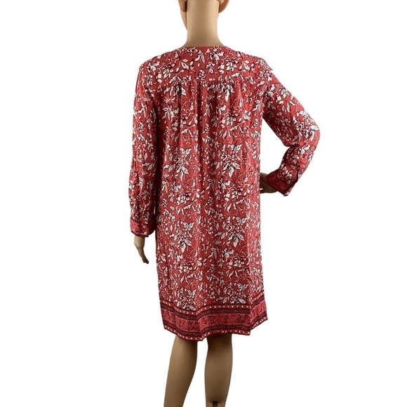 LOFT Floral Printed Shift Dress Size M Red Print - Picture 5 of 7
